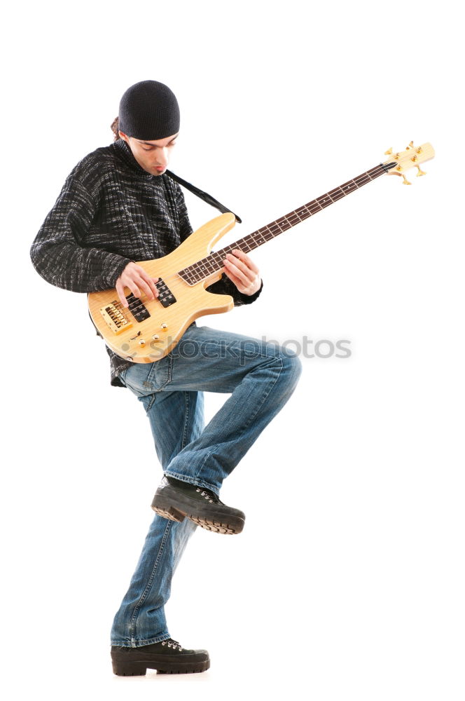 Similar – Image, Stock Photo Man with guitar on field