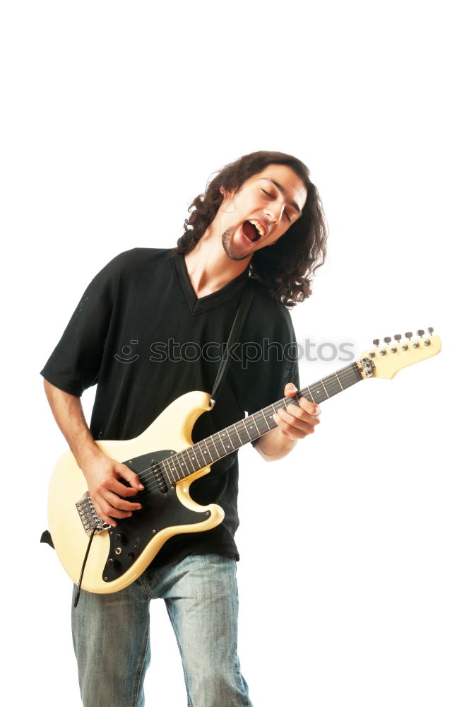 Similar – Image, Stock Photo outdoor photo session with a bass player and his instruments