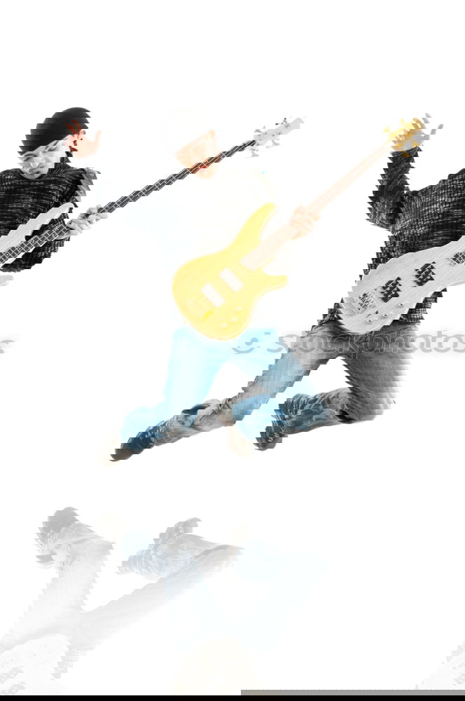 Similar – Image, Stock Photo Smiling jazzman with sax