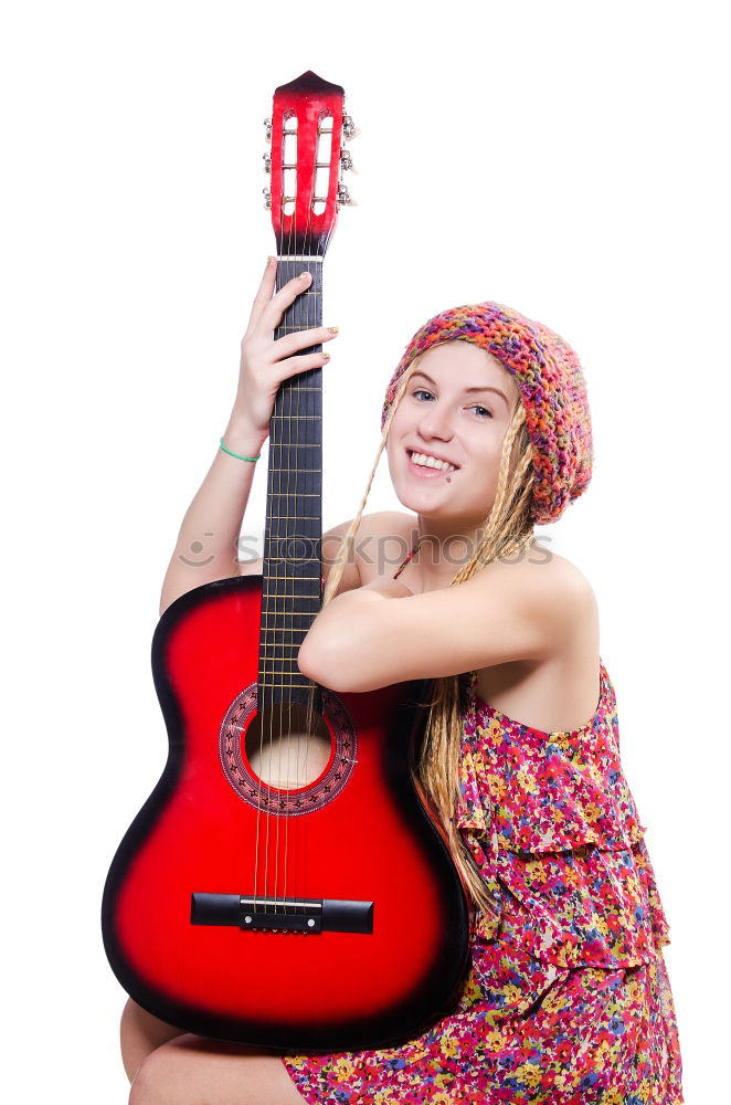 Similar – Beautiful woman playing guitar.