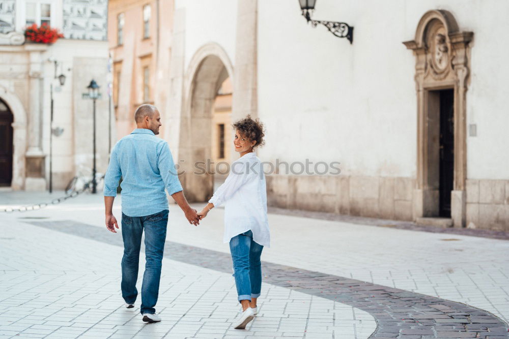 Similar – Image, Stock Photo Smiling couple of lovers having fun.