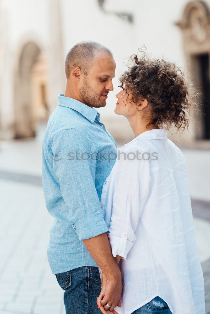 Similar – Smiling couple of lovers having fun.