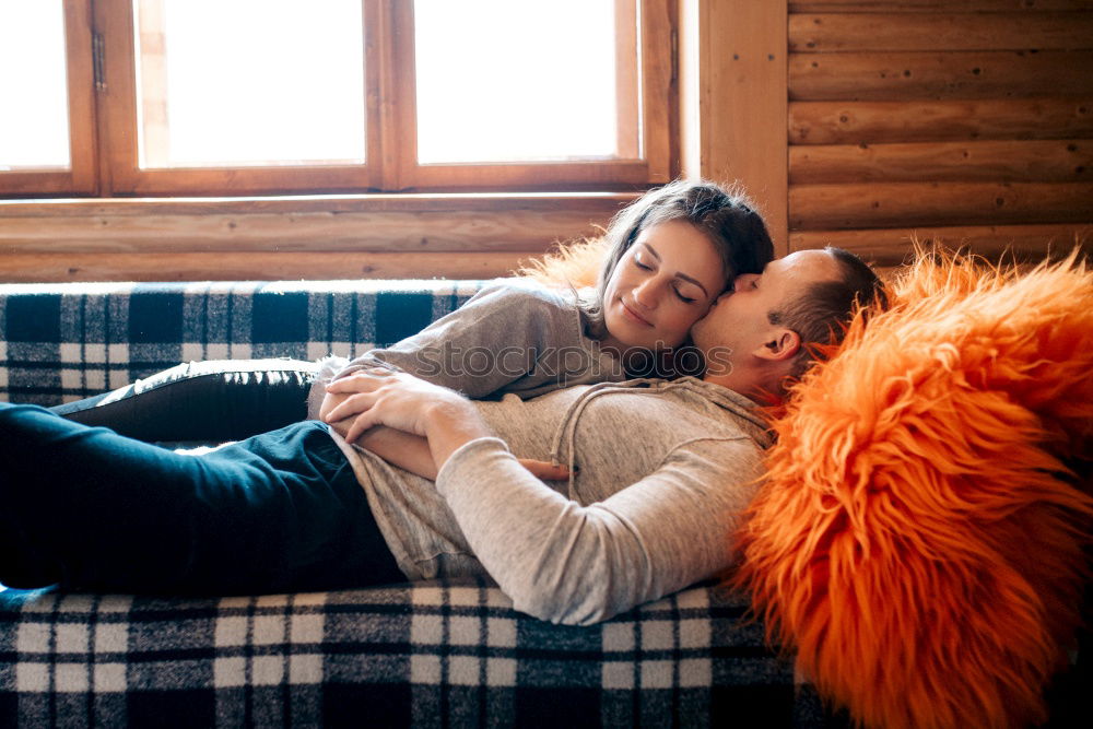 Image, Stock Photo indoor portrait of happy mother and child son