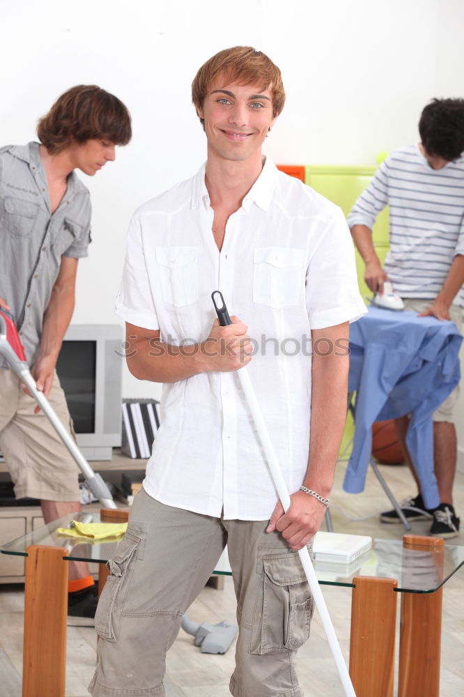 Similar – Image, Stock Photo Woman in work wear in her workshop by table with handmade items