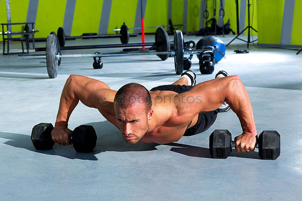 Similar – Image, Stock Photo Man doing suspension training with fitness straps