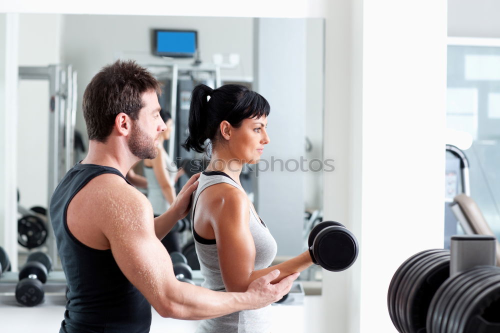 Similar – Image, Stock Photo Women talking with personal trainer after training day