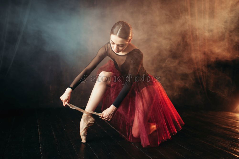 Similar – Image, Stock Photo Woman clapping hands and dancing on scene