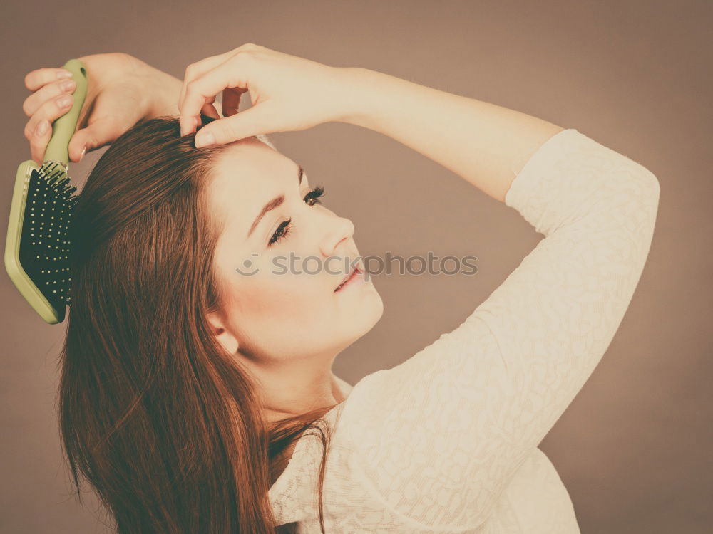 Similar – Image, Stock Photo Beautiful young woman with hot eyes in front of a brick wall