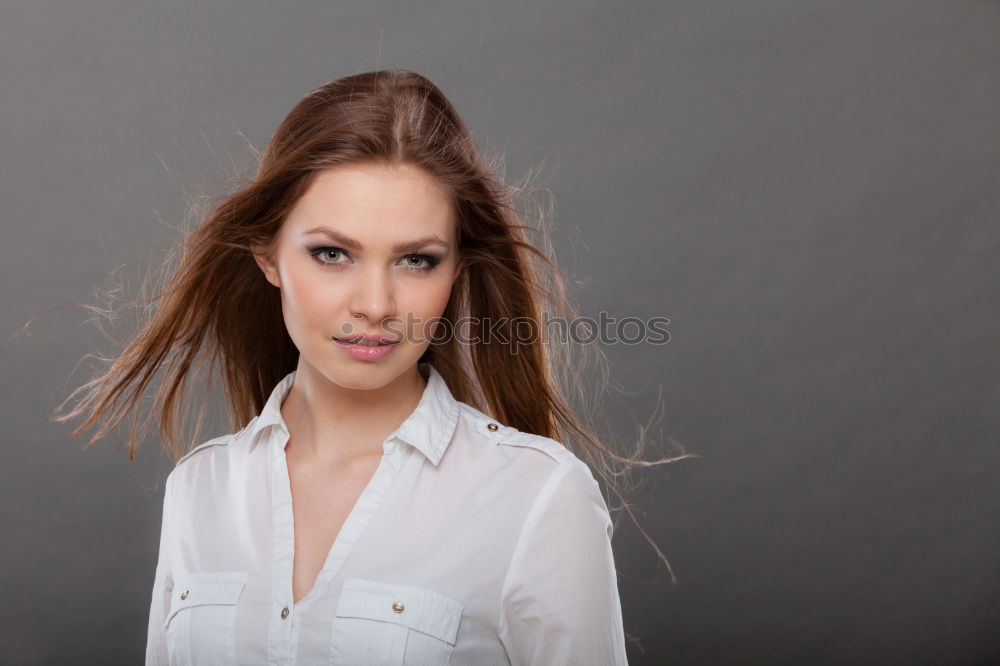 Similar – Image, Stock Photo Girl happy portrait woman