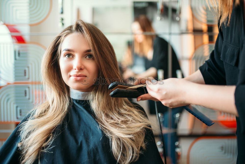 Similar – Image, Stock Photo Barber using grooming machine