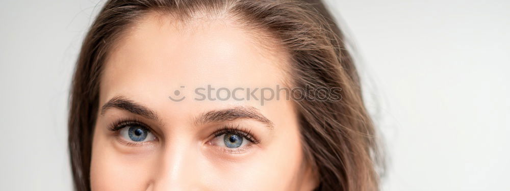 Similar – Portrait of a young woman in denim shirt