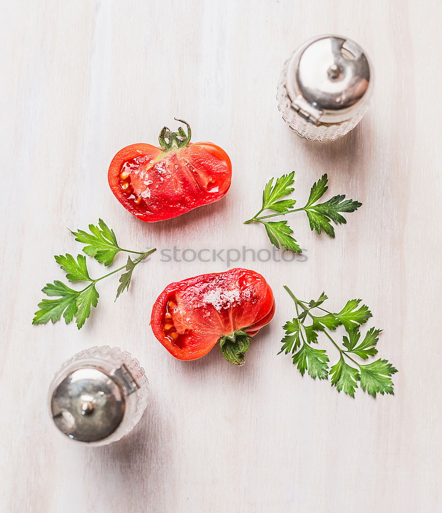 Similar – Image, Stock Photo Fresh strawberries with mint and icing sugar