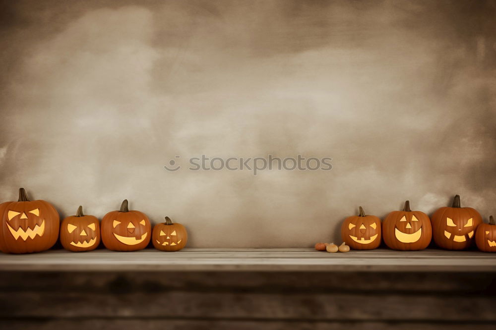 Similar – Image, Stock Photo Halloween pumpkin on wooden table