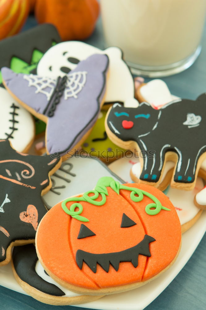 Similar – Image, Stock Photo Halloween cookies with different shapes