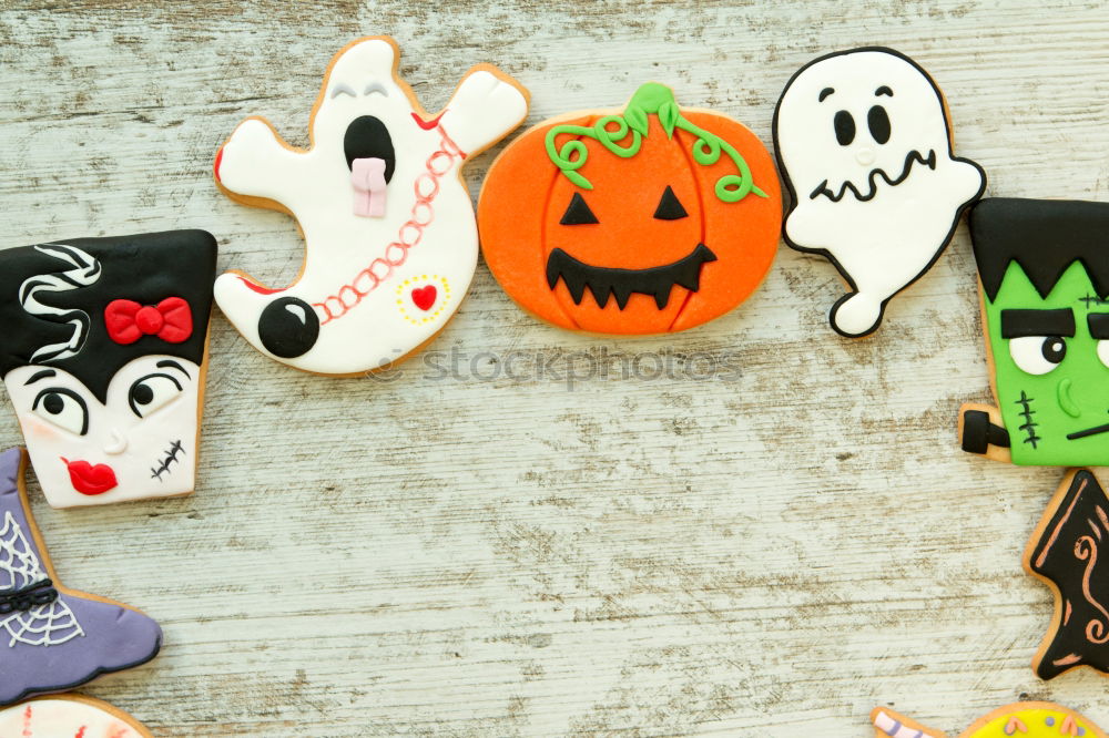 Similar – Image, Stock Photo Halloween cookies with different shapes