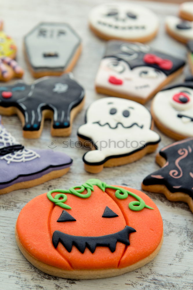 Similar – Halloween cookies with different shapes