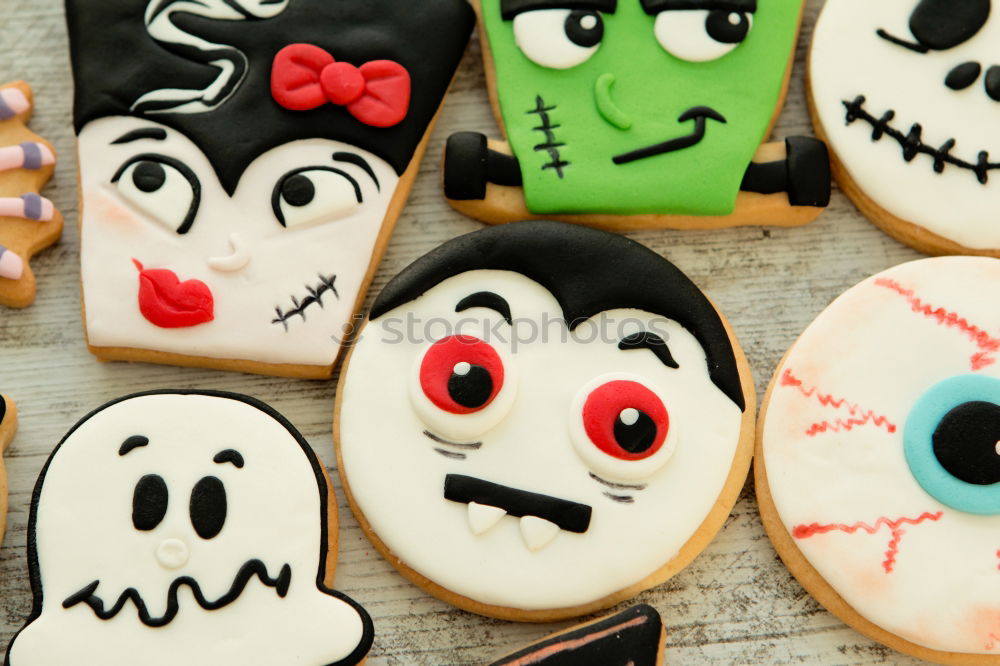 Halloween cookies with different shapes