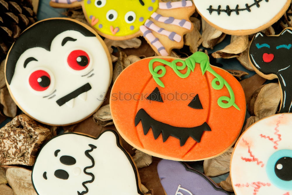 Similar – Image, Stock Photo Halloween cookies with different shapes