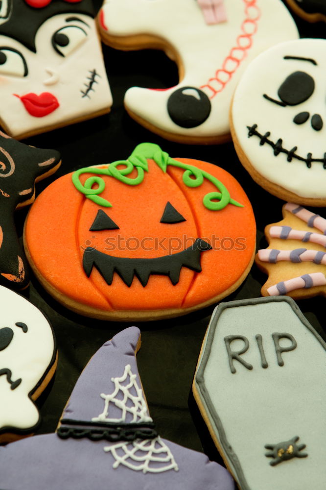 Similar – Image, Stock Photo Halloween cookies with different shapes