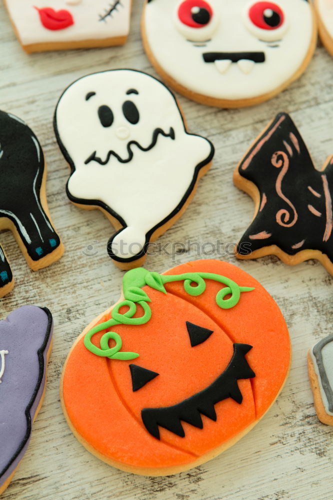 Image, Stock Photo Halloween cookies with different shapes