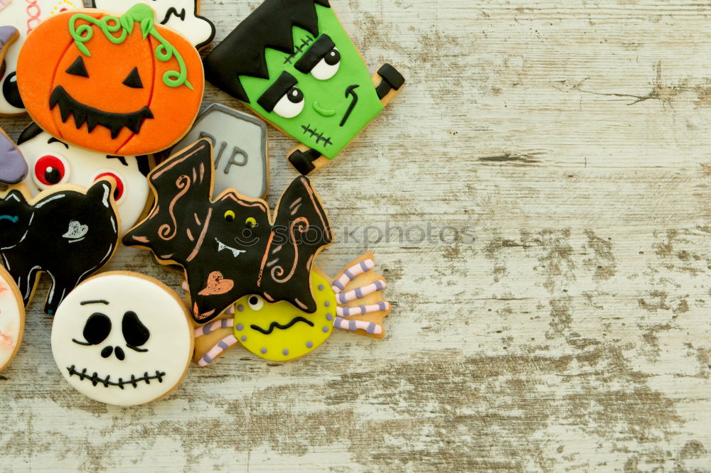 Image, Stock Photo Halloween cookies with different shapes