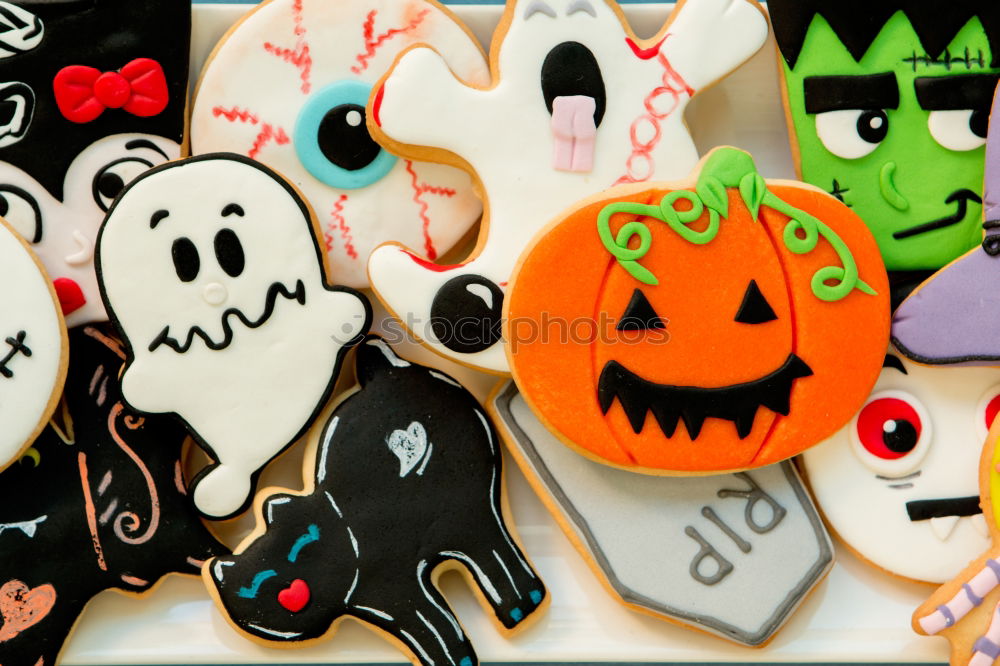 Similar – Halloween cookies with different shapes