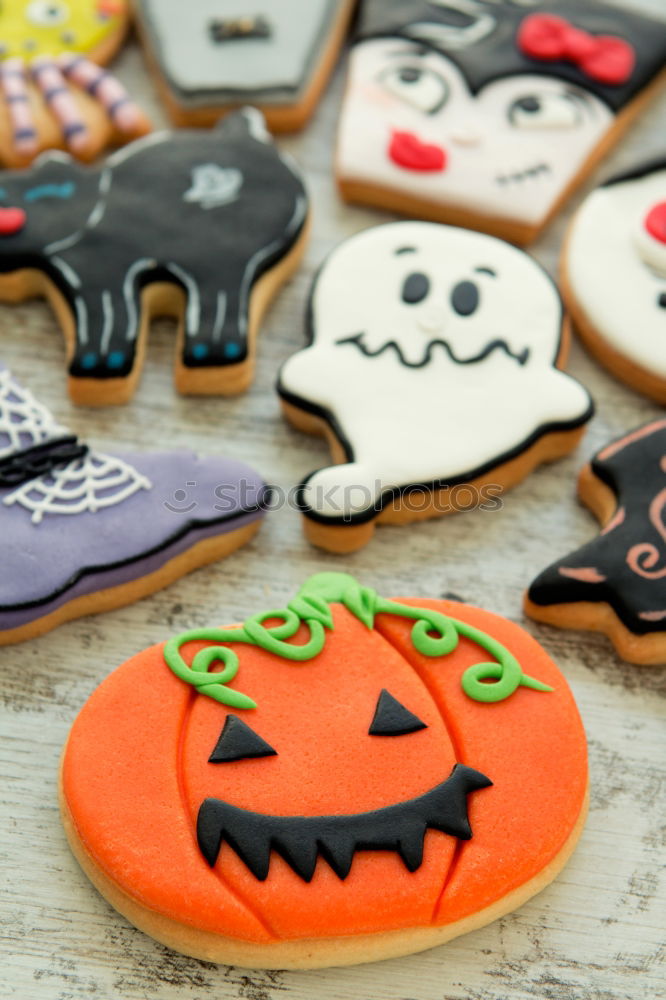 Similar – Image, Stock Photo Halloween cookies with different shapes