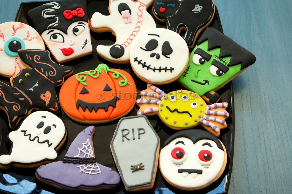 Similar – Halloween cookies with different shapes