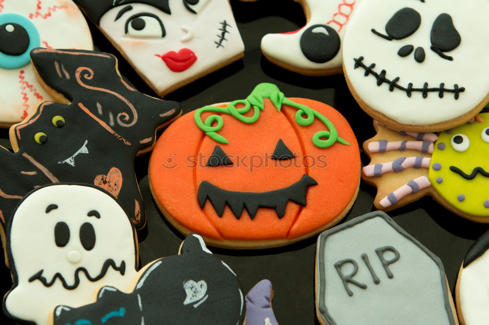 Image, Stock Photo Halloween cookies with different shapes