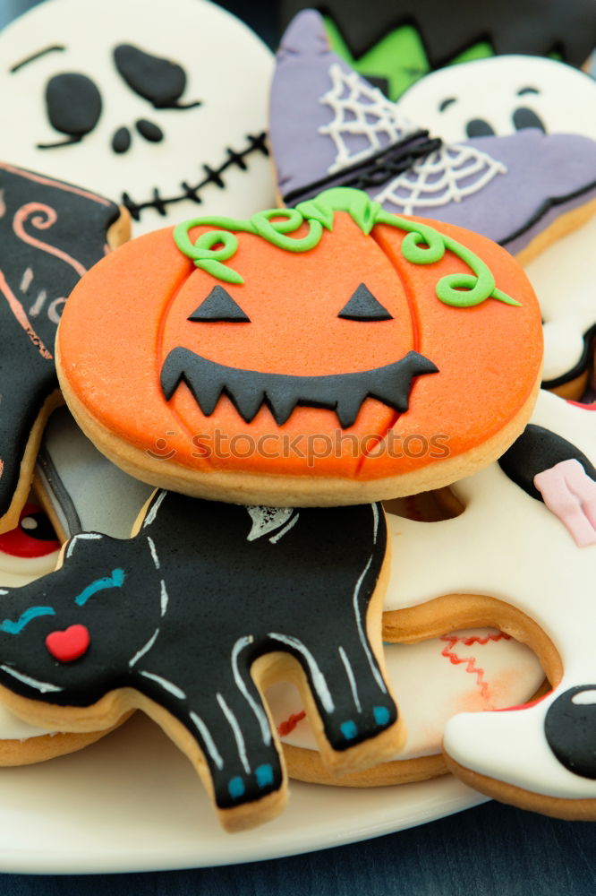 Similar – Image, Stock Photo Halloween cookies with different shapes