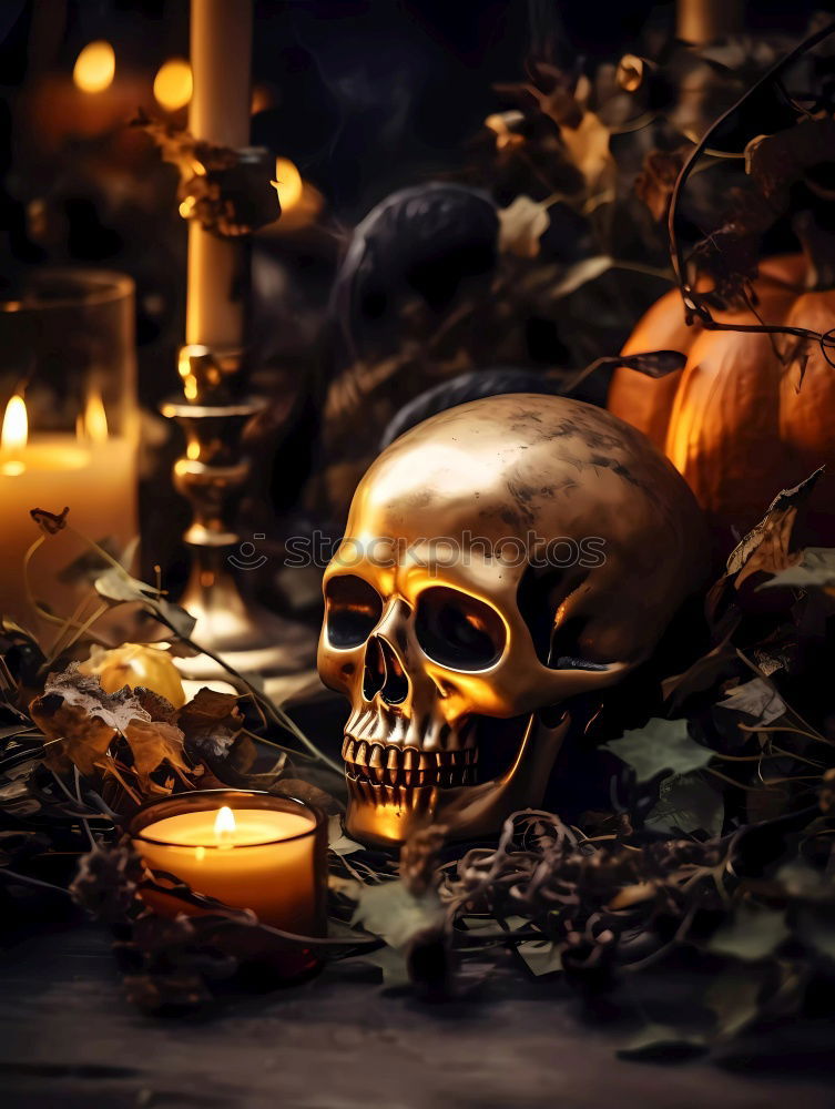 Similar – Vanitas with Skull, Candle, Book and Heart