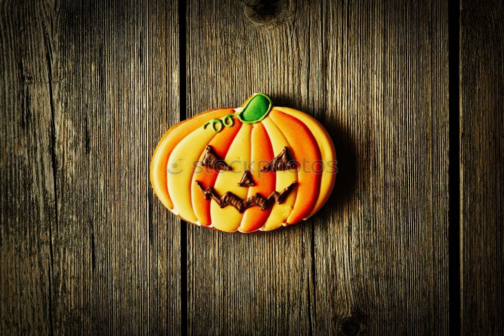 Similar – Image, Stock Photo Halloween pumpkin on wooden table