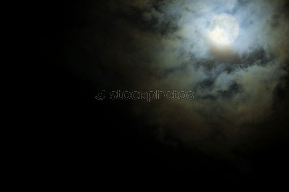 Similar – moonlight Night Clouds Fog