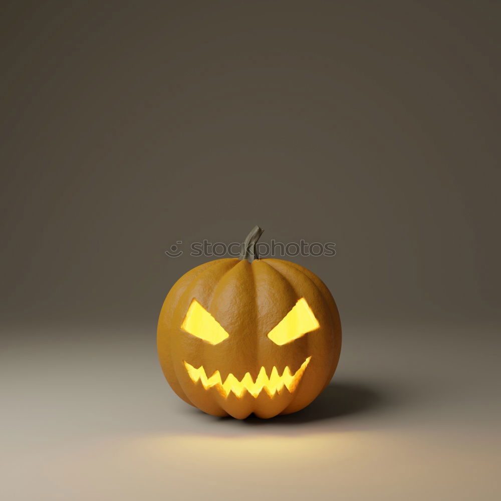 Image, Stock Photo Halloween pumpkin on wooden table