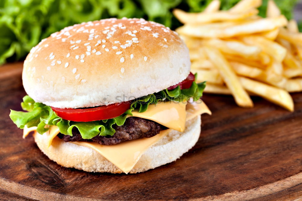 Similar – Image, Stock Photo burger with a meatball and vegetables