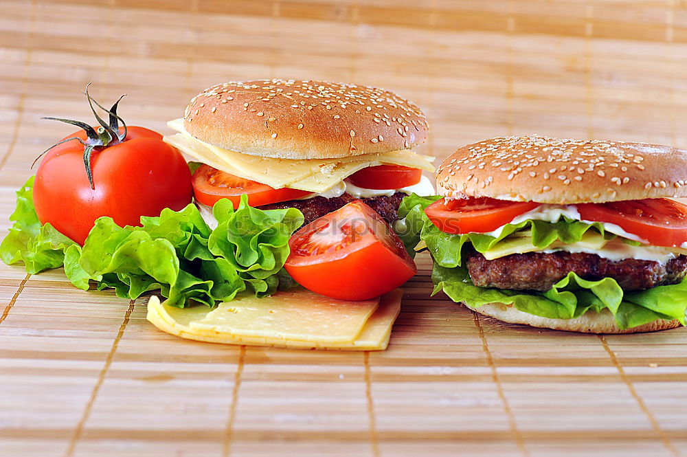 Similar – Image, Stock Photo burger with a meatball and vegetables