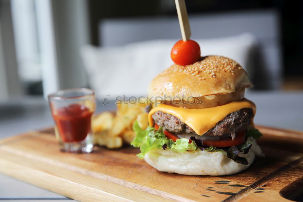 Similar – Image, Stock Photo Burger & Beer Food