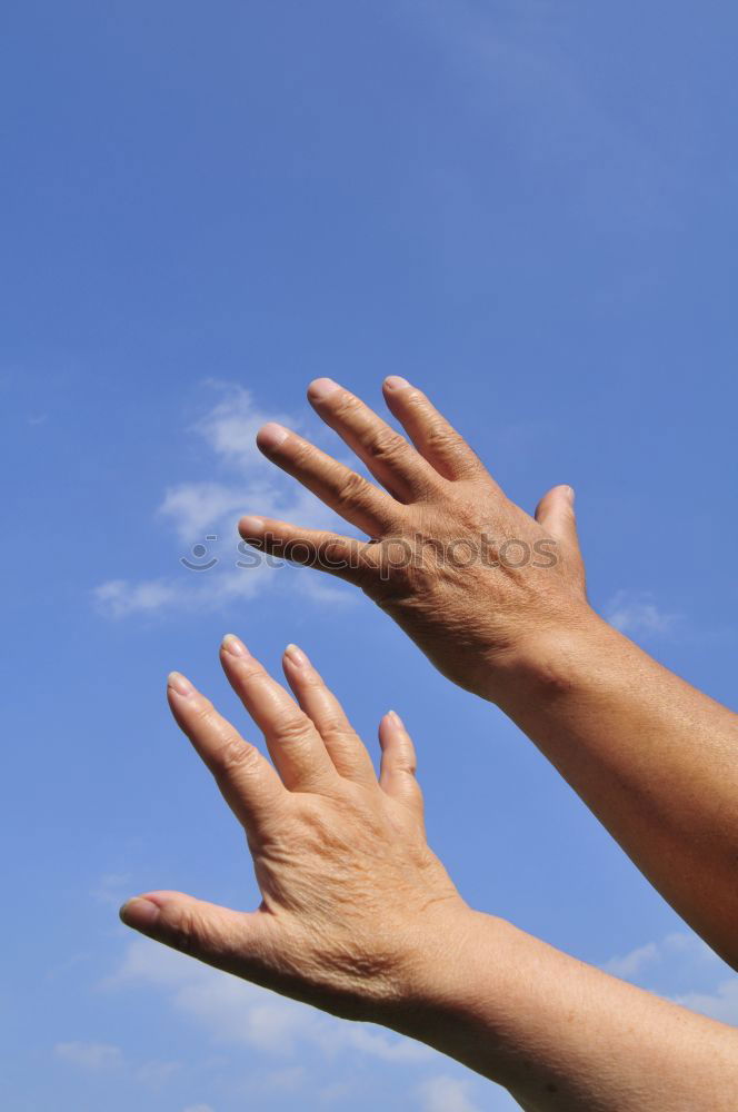 Image, Stock Photo Dirty male palm raised up