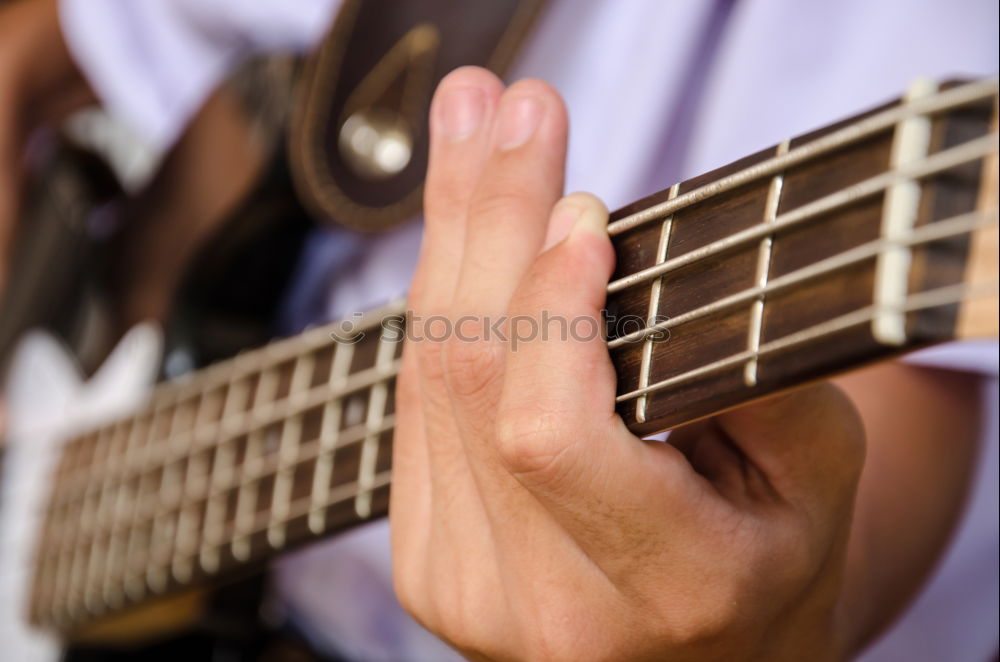 Similar – Image, Stock Photo Guitar student II Calm