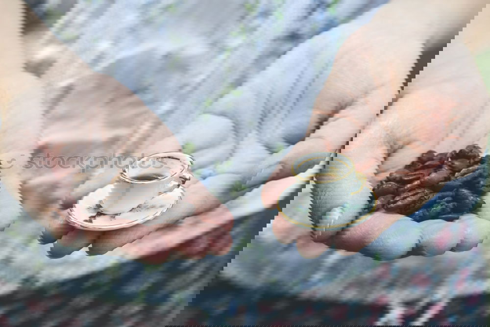 Image, Stock Photo Hand hold very small cup of coffee