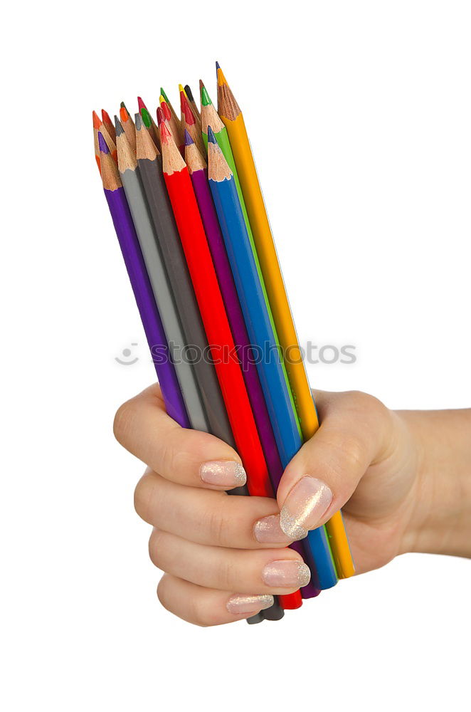 Similar – Variety, colourful pencils in a toy watering can