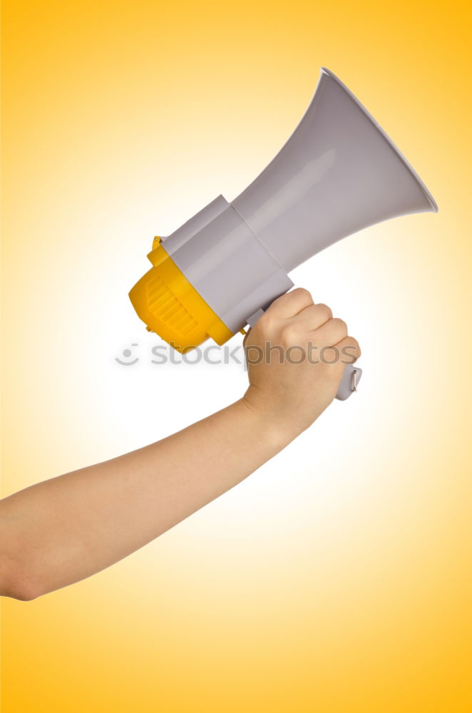 Similar – Female hand holding megaphone