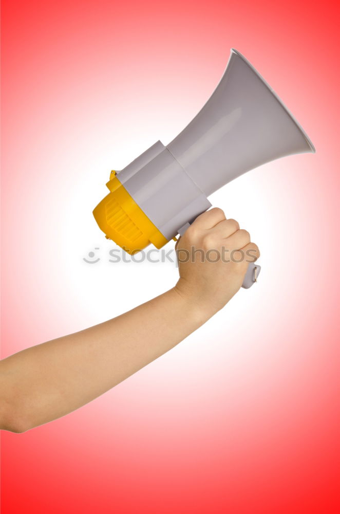 Similar – Female hand holding megaphone