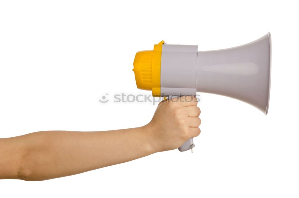 Similar – Female hand holding megaphone