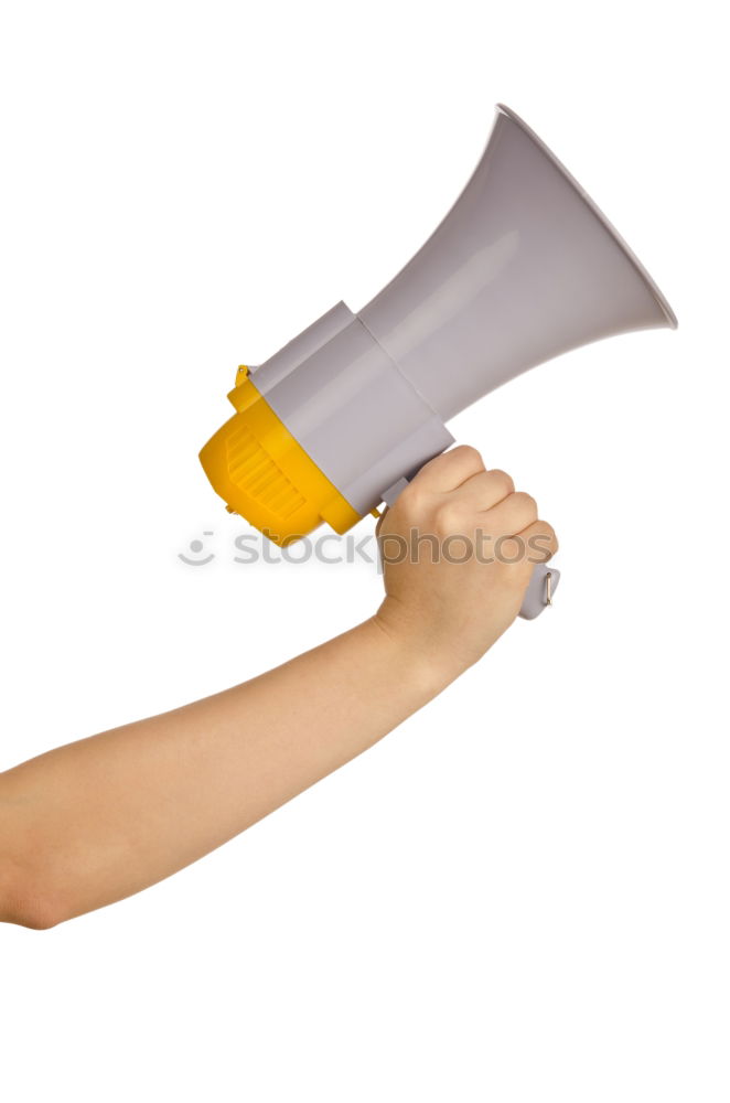 Similar – Female hand holding megaphone