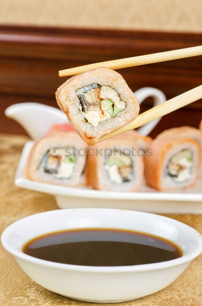 Similar – sushi assortment and soy sauce