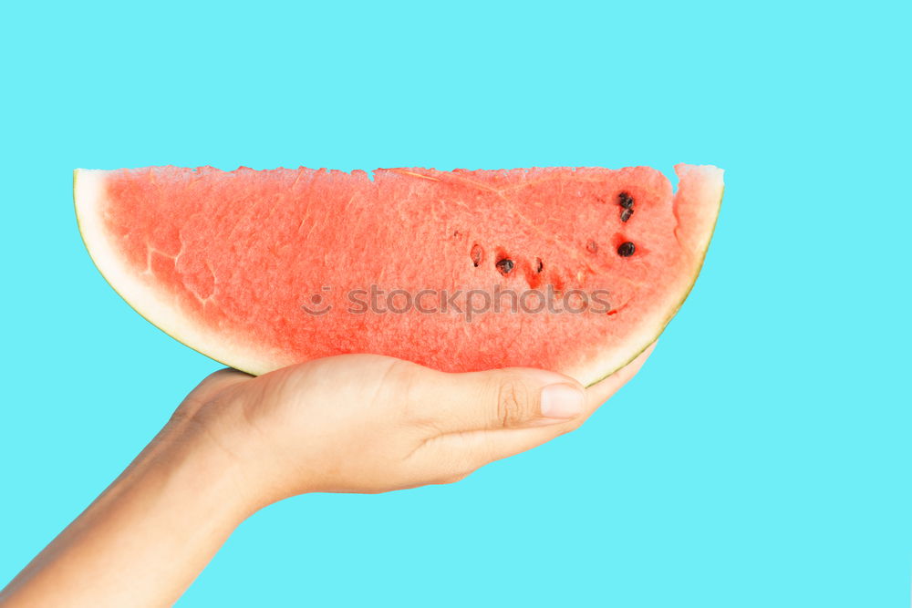 Similar – Happy child with sunglasses eats watermelon