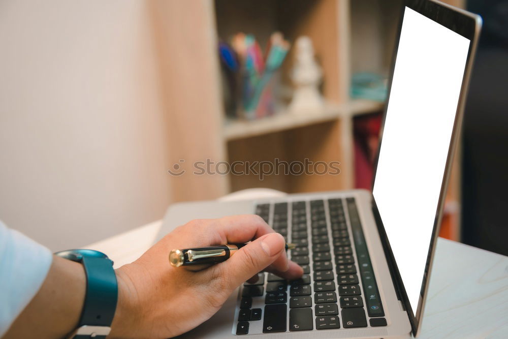 Similar – Close-up of women typing on keyboard on her laptop at home