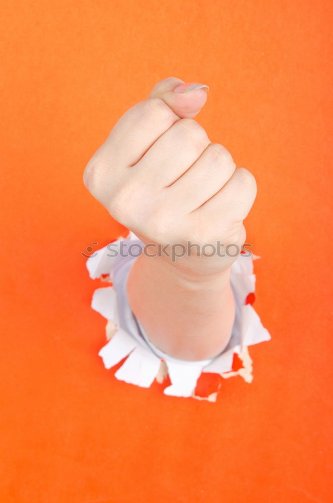 Image, Stock Photo Close up man hand showing thumb up with condom on finger