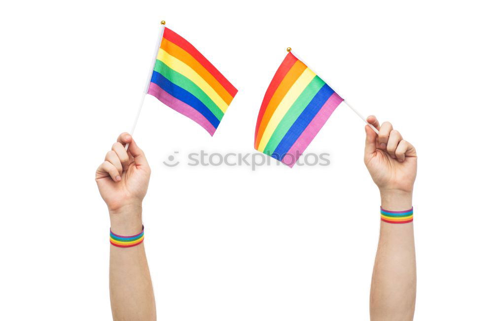 Similar – Image, Stock Photo Man waving a rainbow flag at the CSD in Cologne